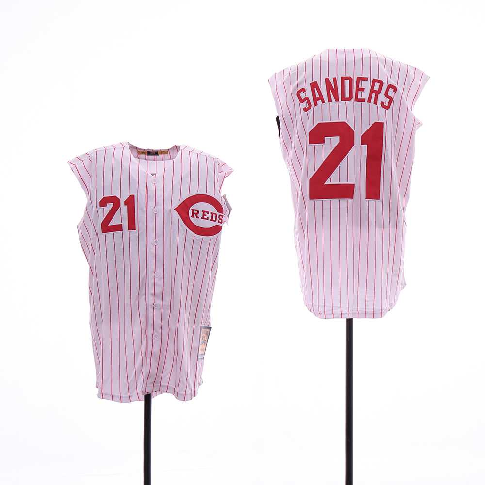 Reds 21 Deion Sanders White Cooperstown Collection Cool Base Sleeveless Jersey Sguo,We sell and wholesale Reds 21 Deion Sanders White Cooperstown Collection Cool Base Sleeveless Jersey Sguo on line form chian!